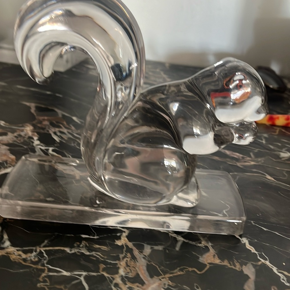 Pair of glass squirrel bookends